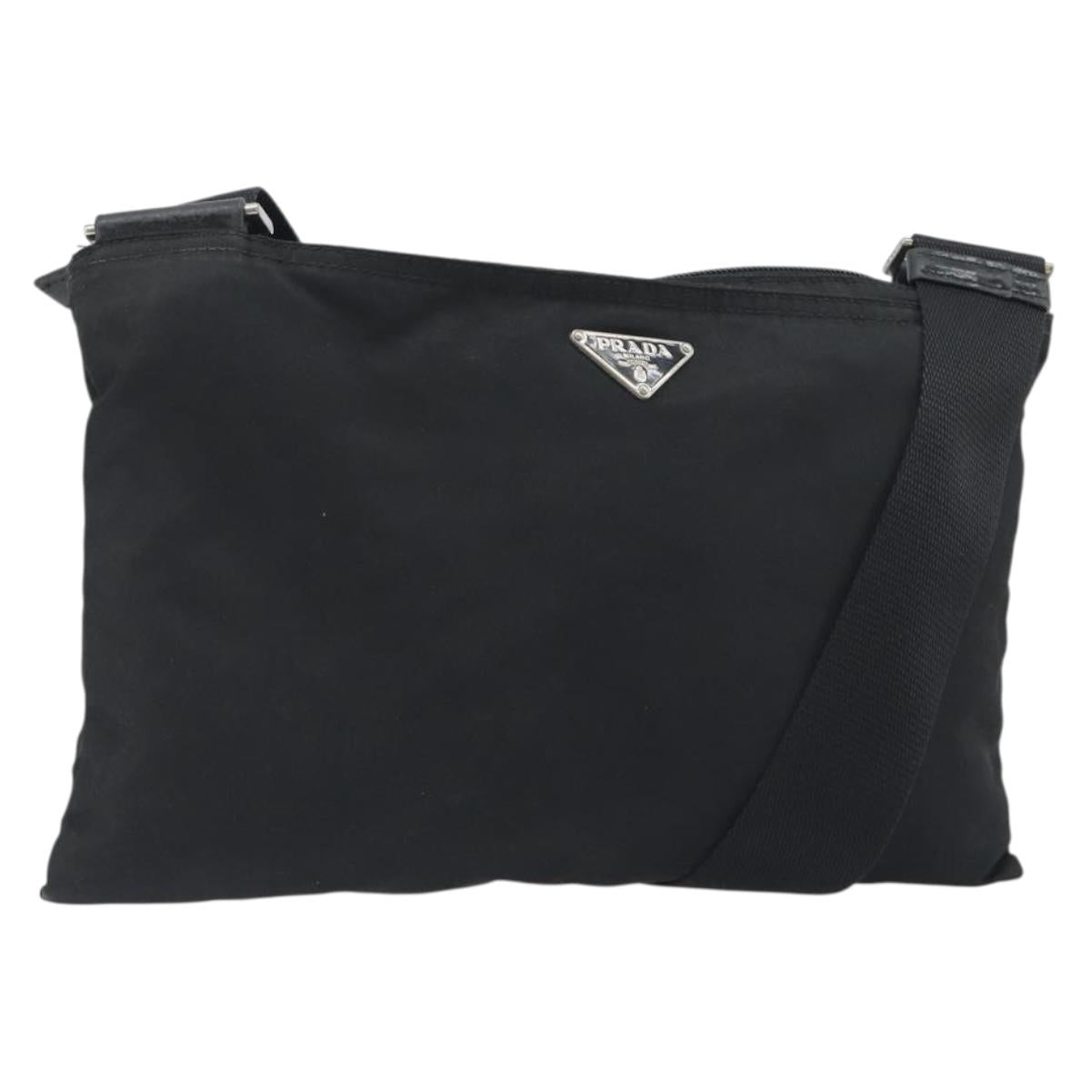 PRADA Shoulder Bag Nylon Black Auth gh414