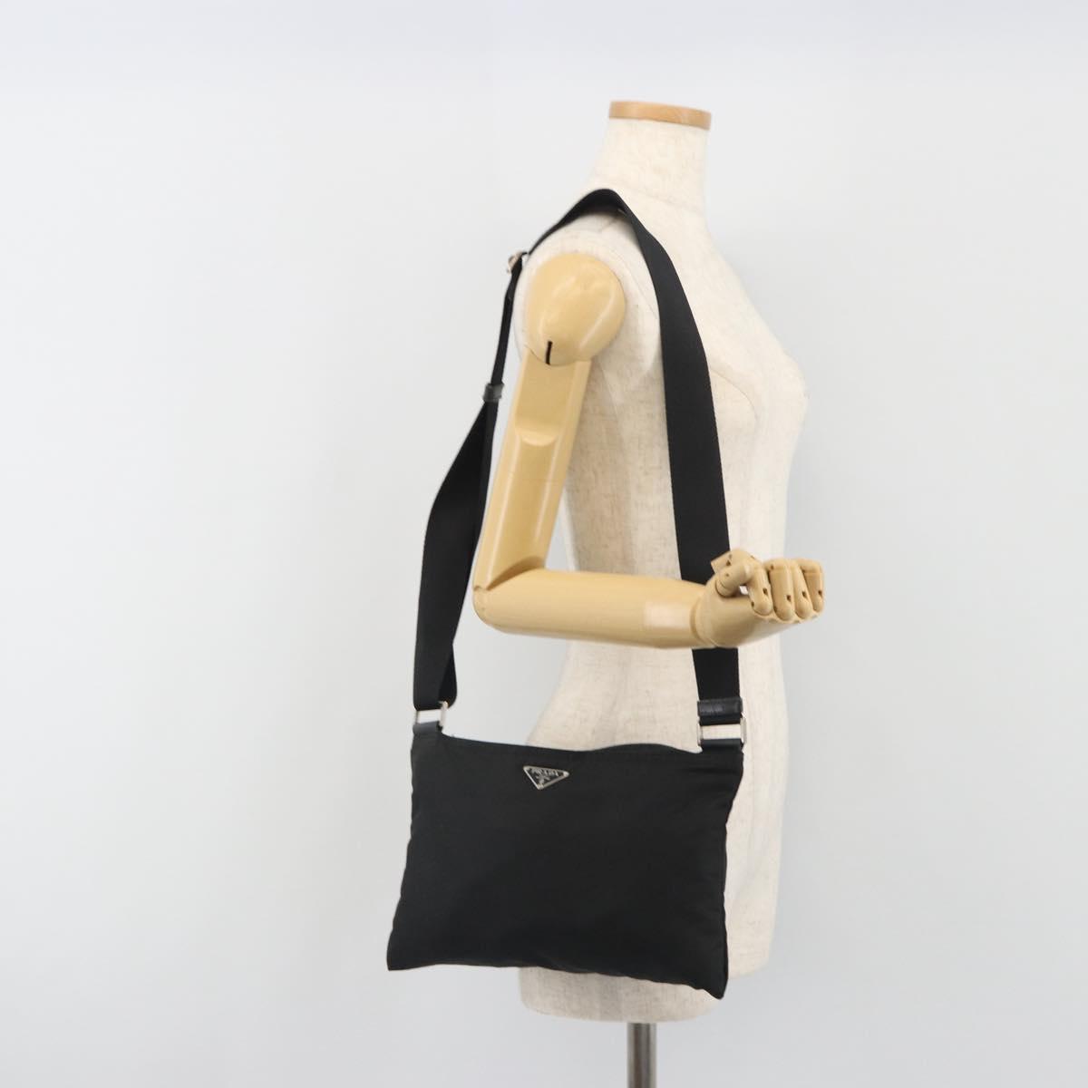 PRADA Shoulder Bag Nylon Black Auth gh414
