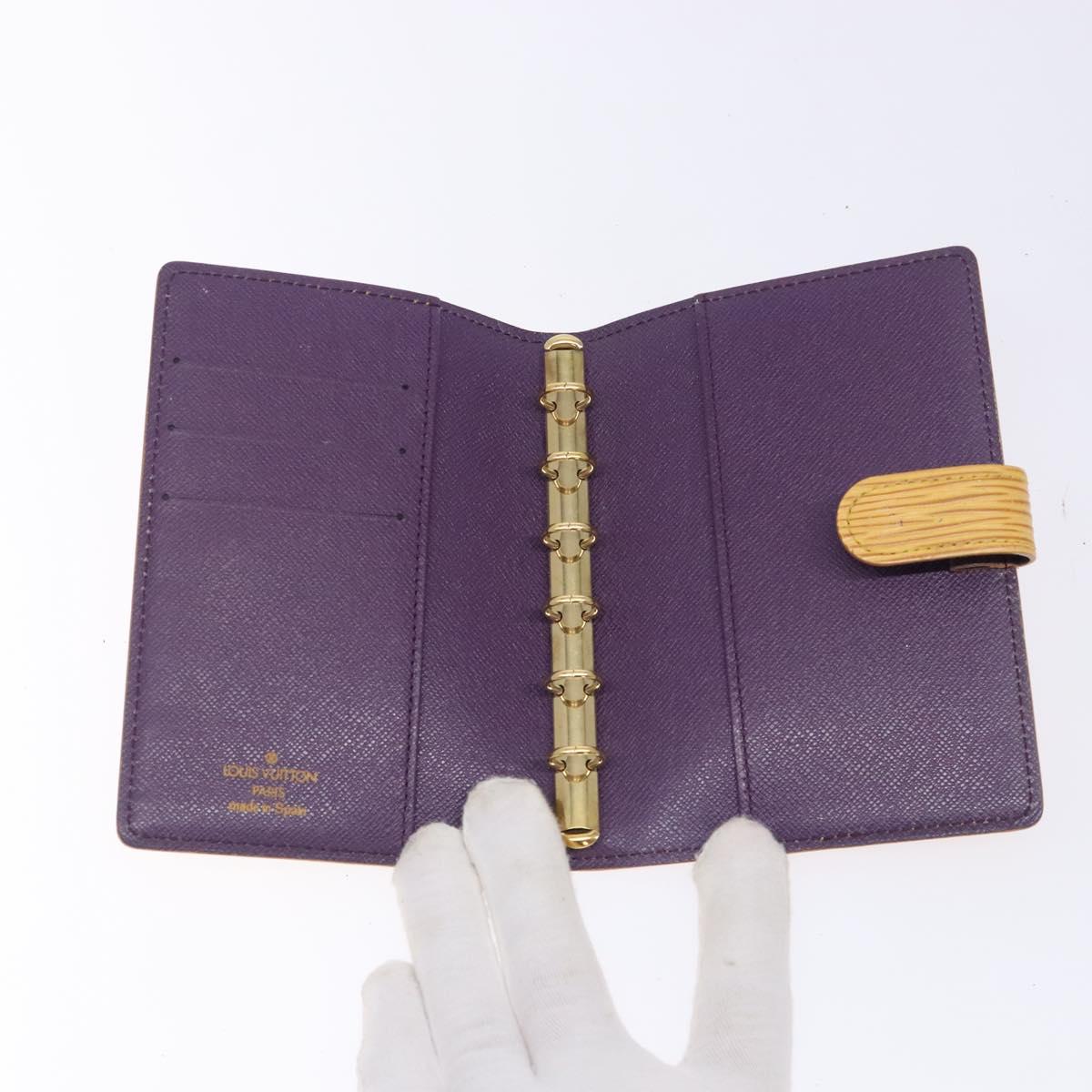 LOUIS VUITTON Epi Agenda PM Day Planner Cover Yellow R20059 LV Auth gh439