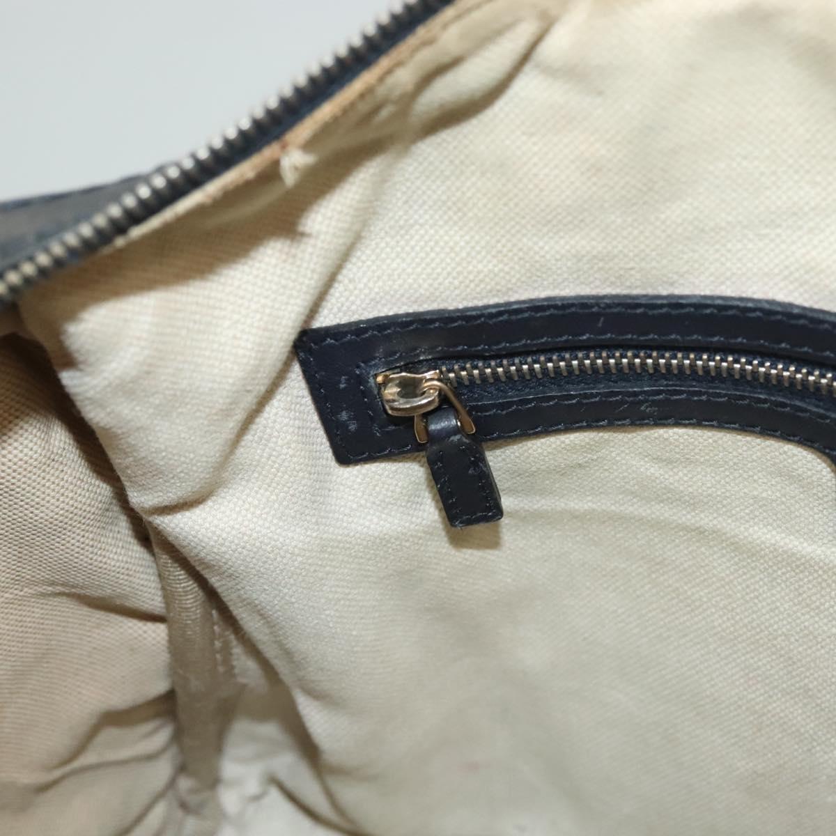 GUCCI GG Canvas Sherry Line Boston Bag Navy Red 247205 Auth gh440