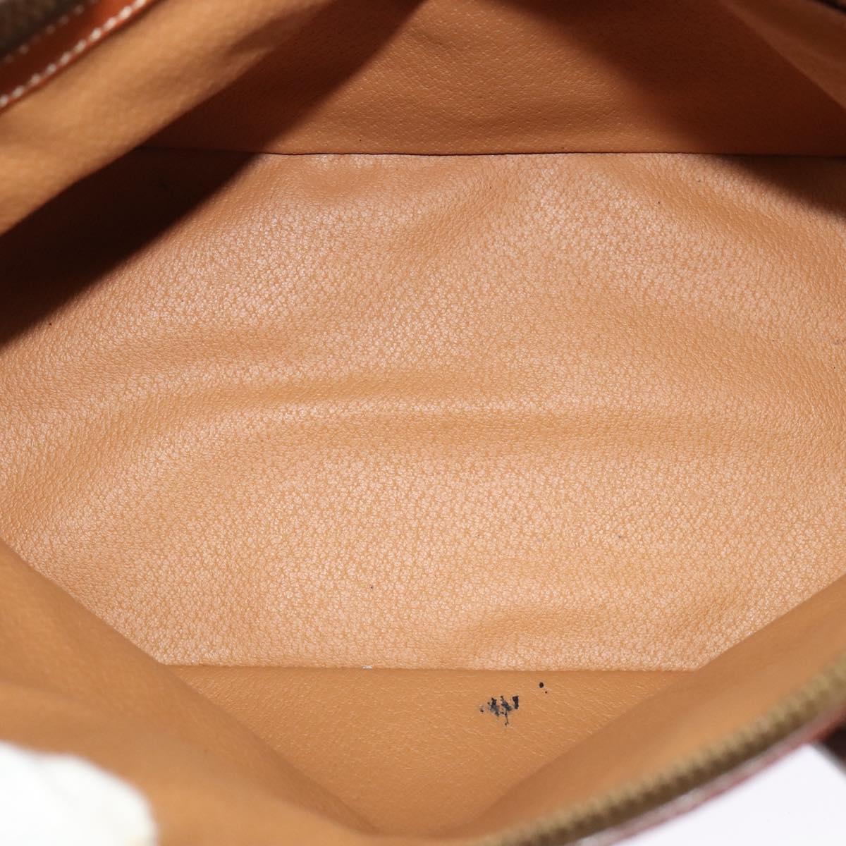 CELINE Macadam Canvas Hand Bag PVC Leather 2way Brown Gold Auth gh488