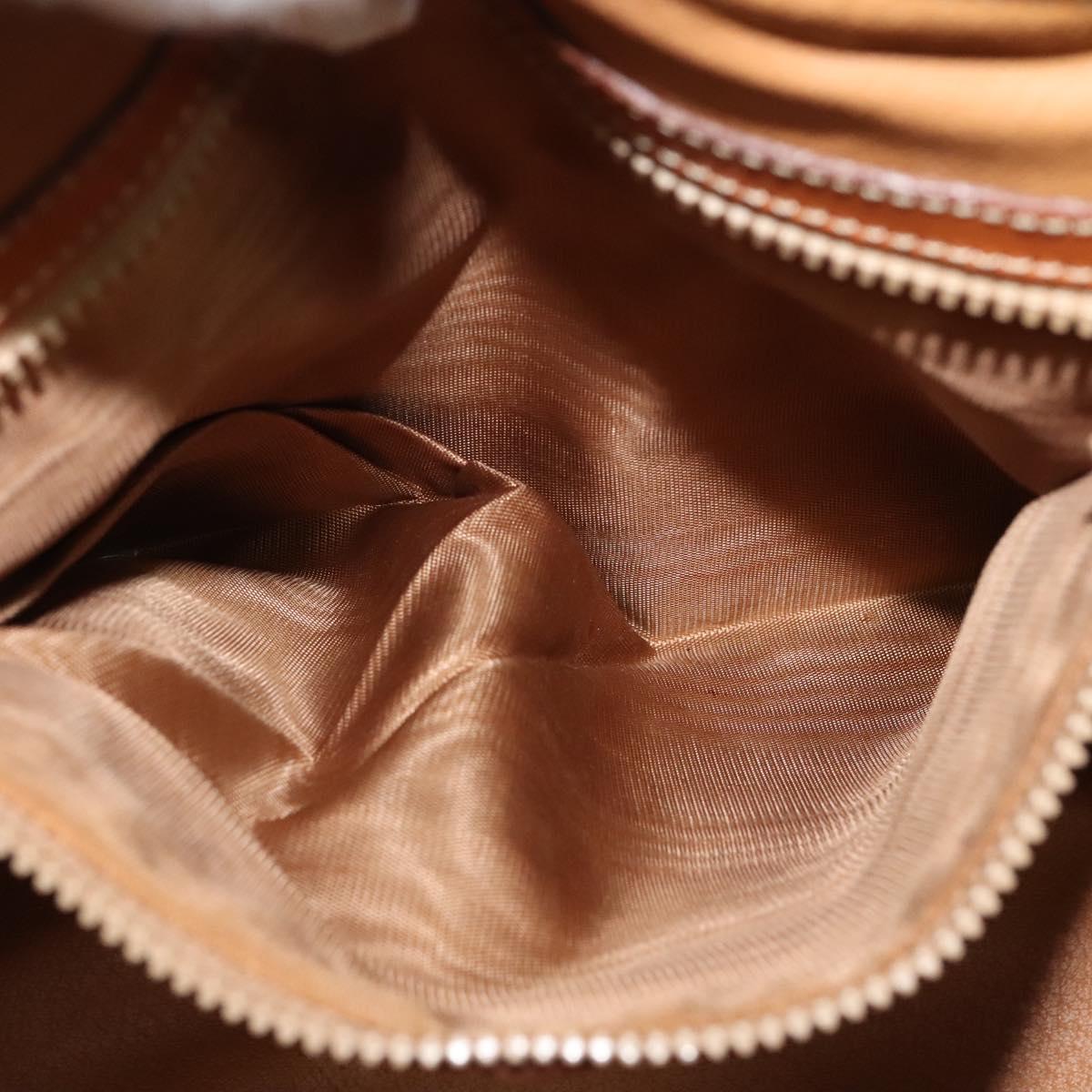 CELINE Macadam Canvas Hand Bag PVC Leather 2way Brown Gold Auth gh488