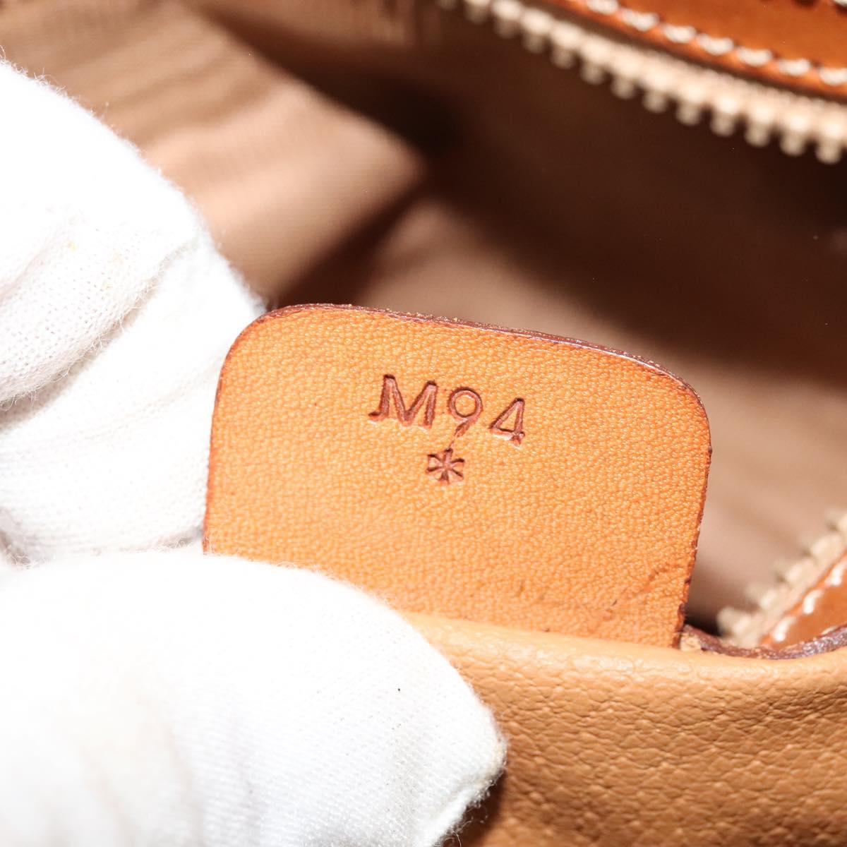 CELINE Macadam Canvas Hand Bag PVC Leather 2way Brown Gold Auth gh488