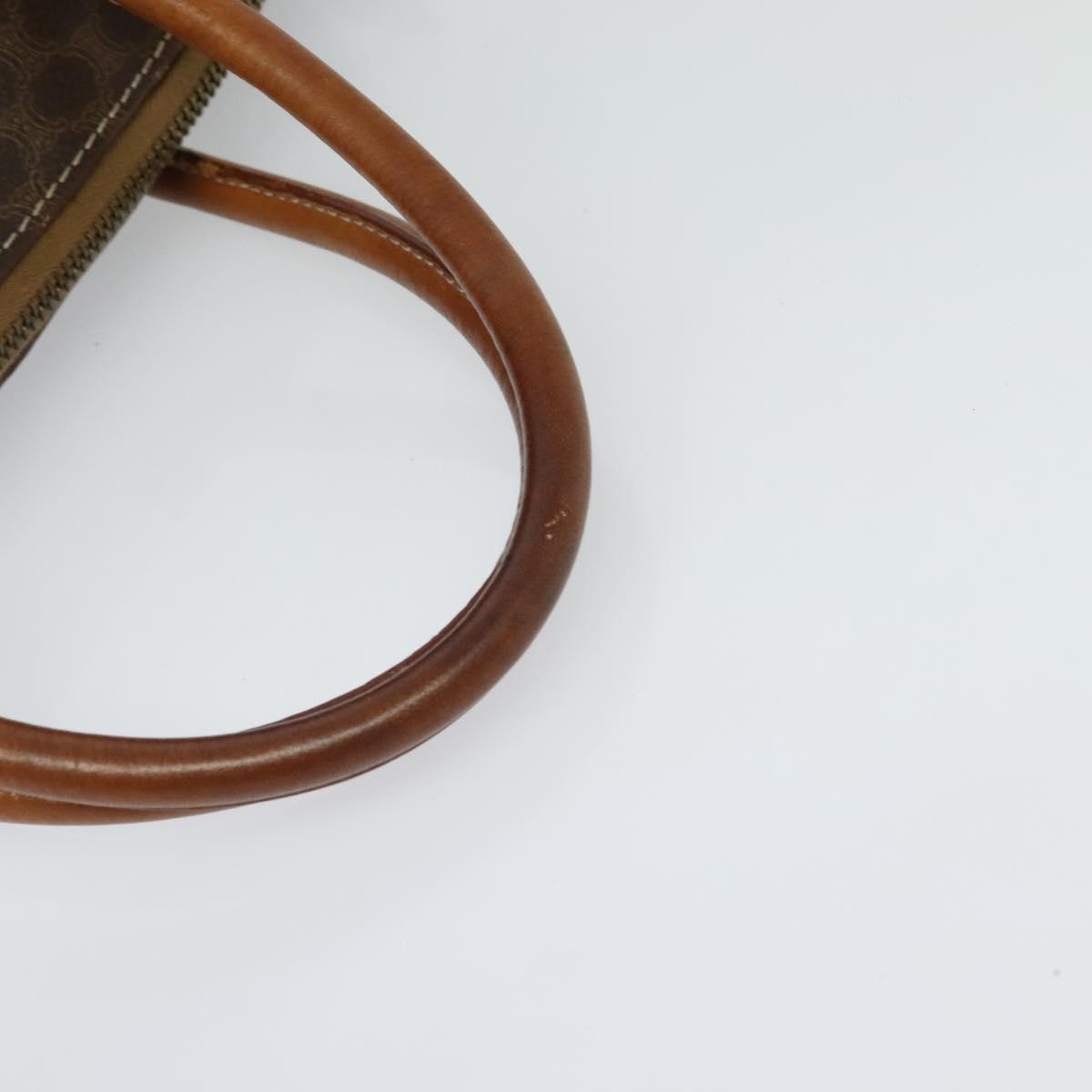 CELINE Macadam Canvas Hand Bag PVC Leather 2way Brown Gold Auth gh488