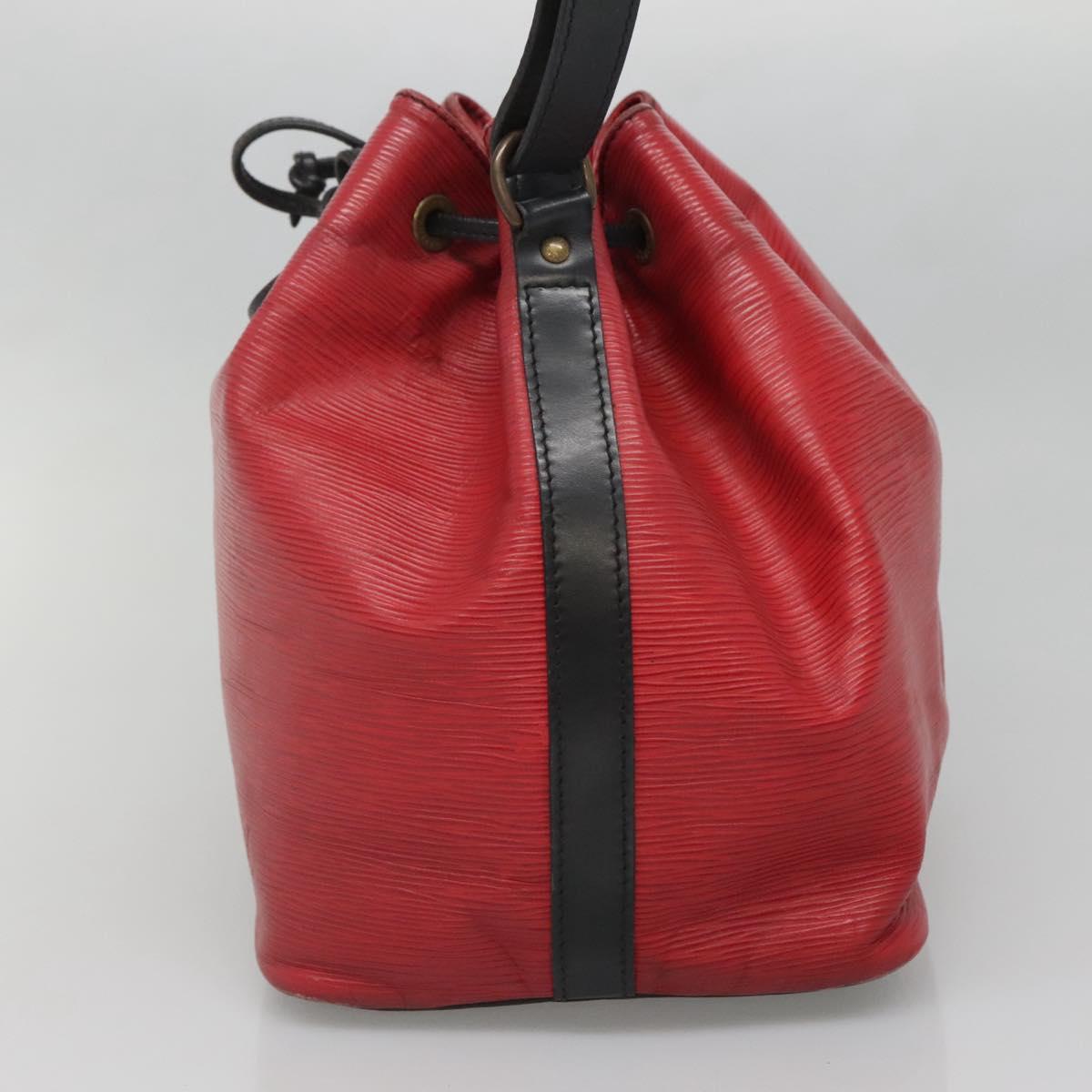 LOUIS VUITTON Epi Petit Noe Shoulder Bag Bicolor Black Red M44017 LV Auth gh506