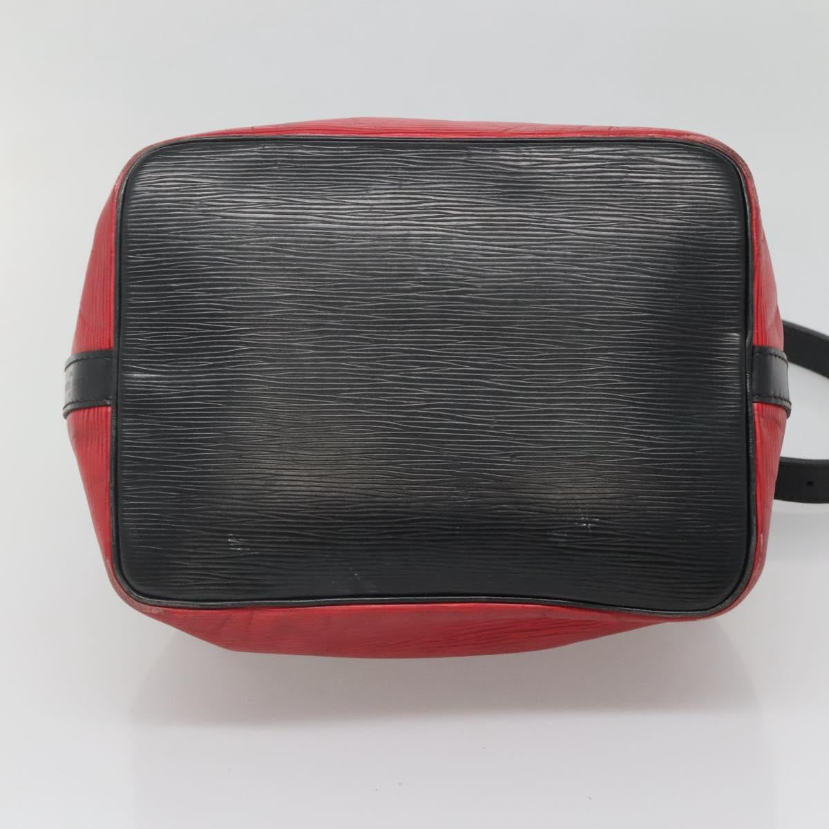 LOUIS VUITTON Epi Petit Noe Shoulder Bag Bicolor Black Red M44017 LV Auth gh506