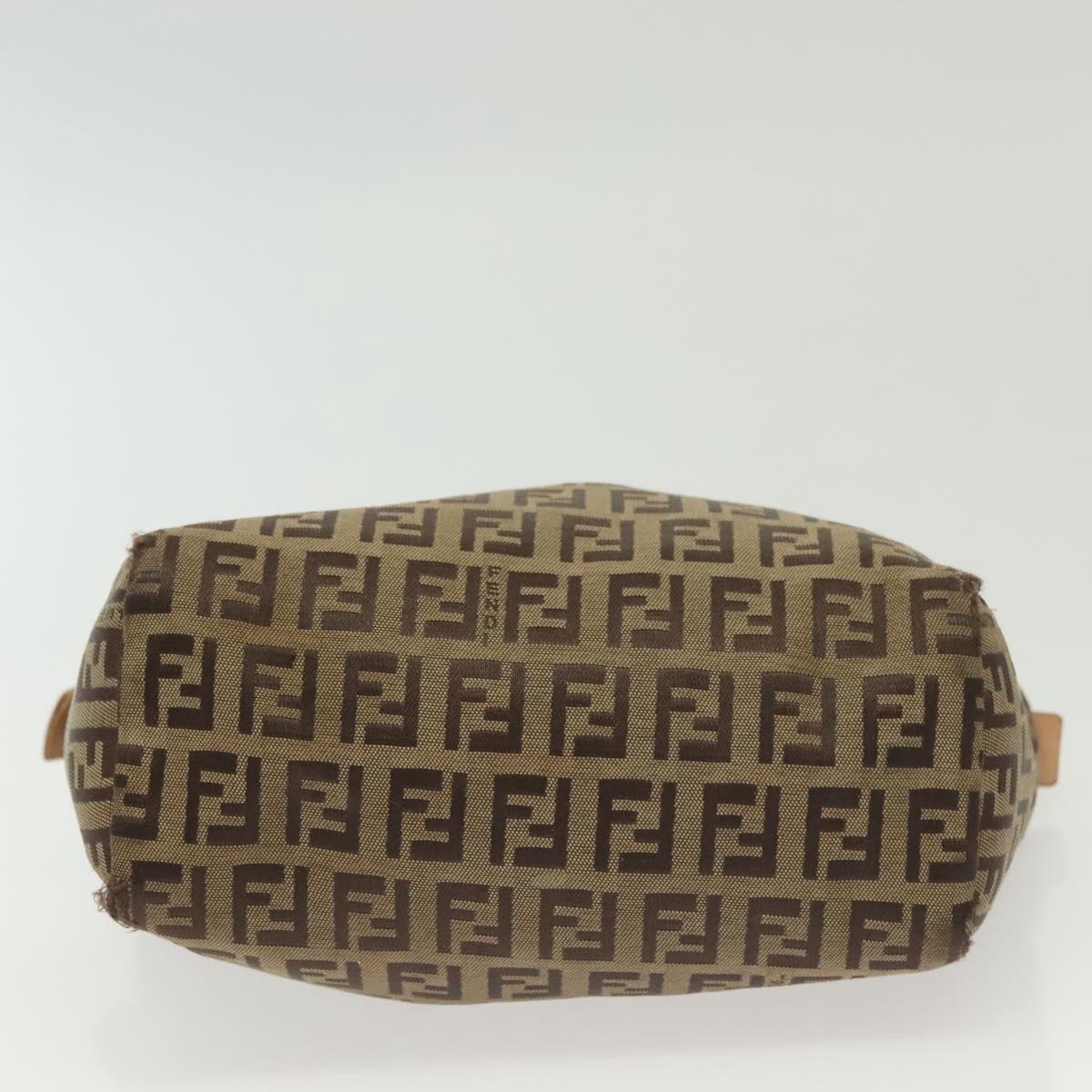 FENDI Zucchino Canvas Hand Bag Beige Auth gh513