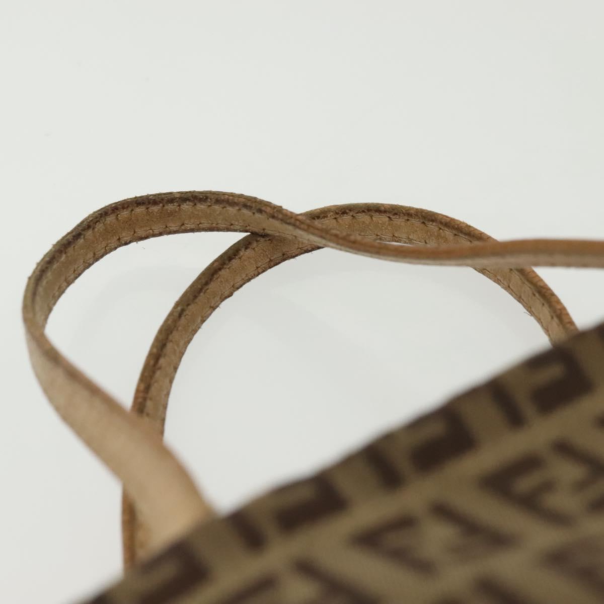 FENDI Zucchino Canvas Hand Bag Beige Auth gh513