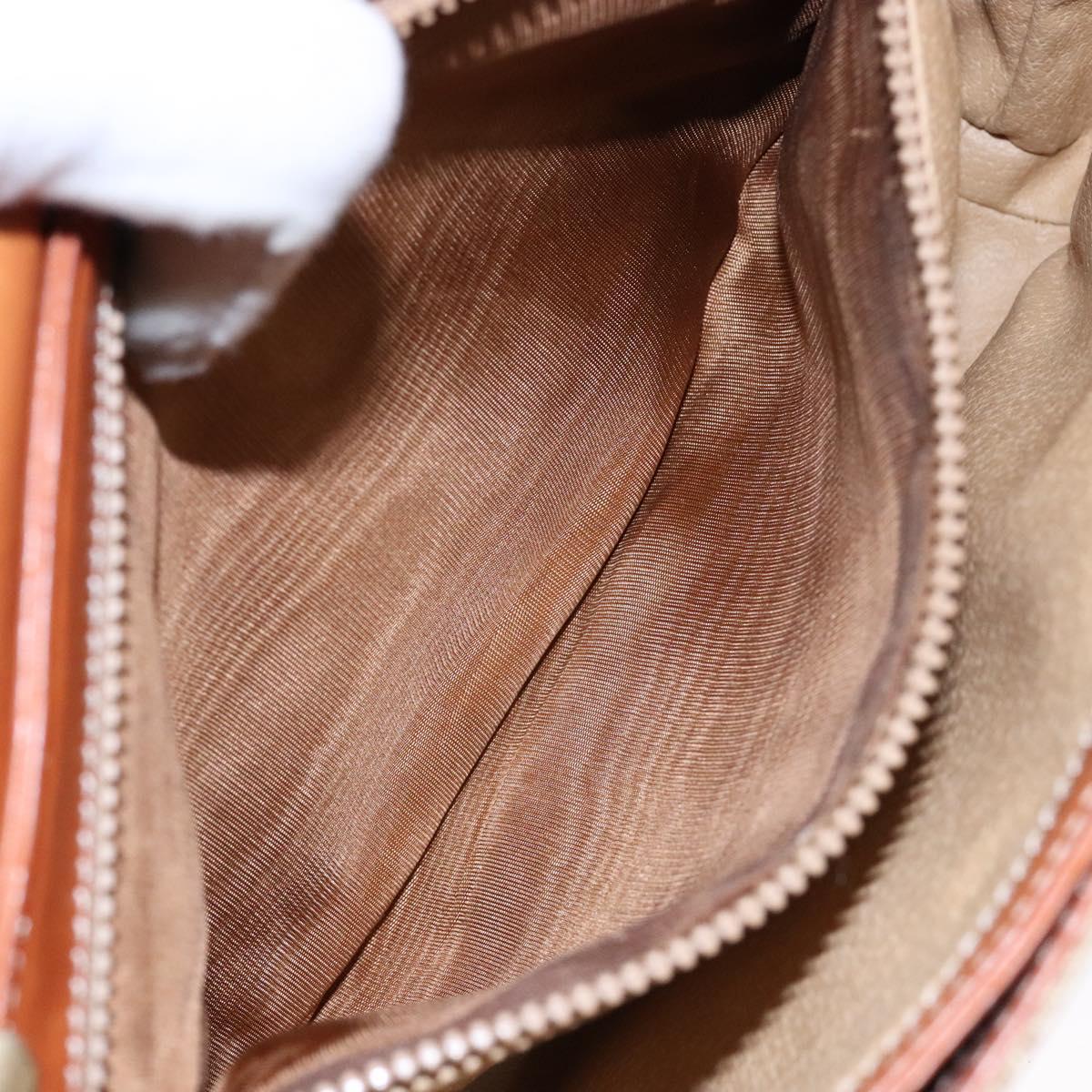 CELINE Macadam Canvas Shoulder Bag PVC Beige Gold Auth gh516