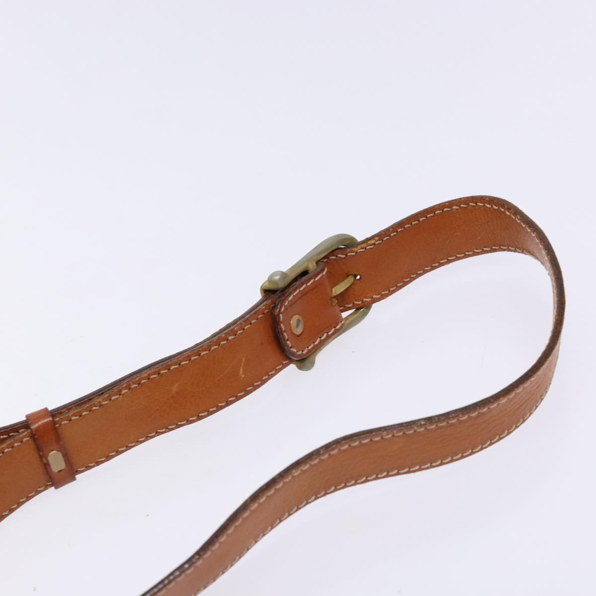 CELINE Macadam Canvas Shoulder Bag PVC Beige Gold Auth gh516