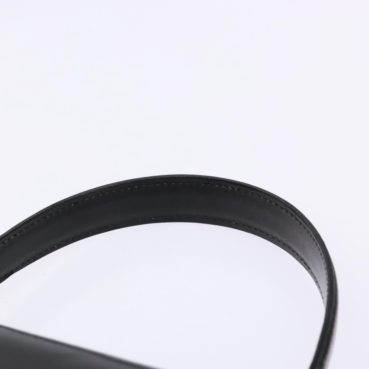 BALLY Hand Bag Leather Black Gold Auth gh533