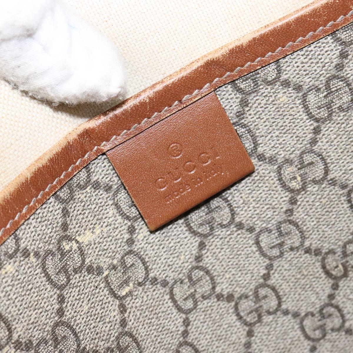 GUCCI GG Supreme Web Sherry Line Tote Bag PVC Beige Red 211134 Auth gh538