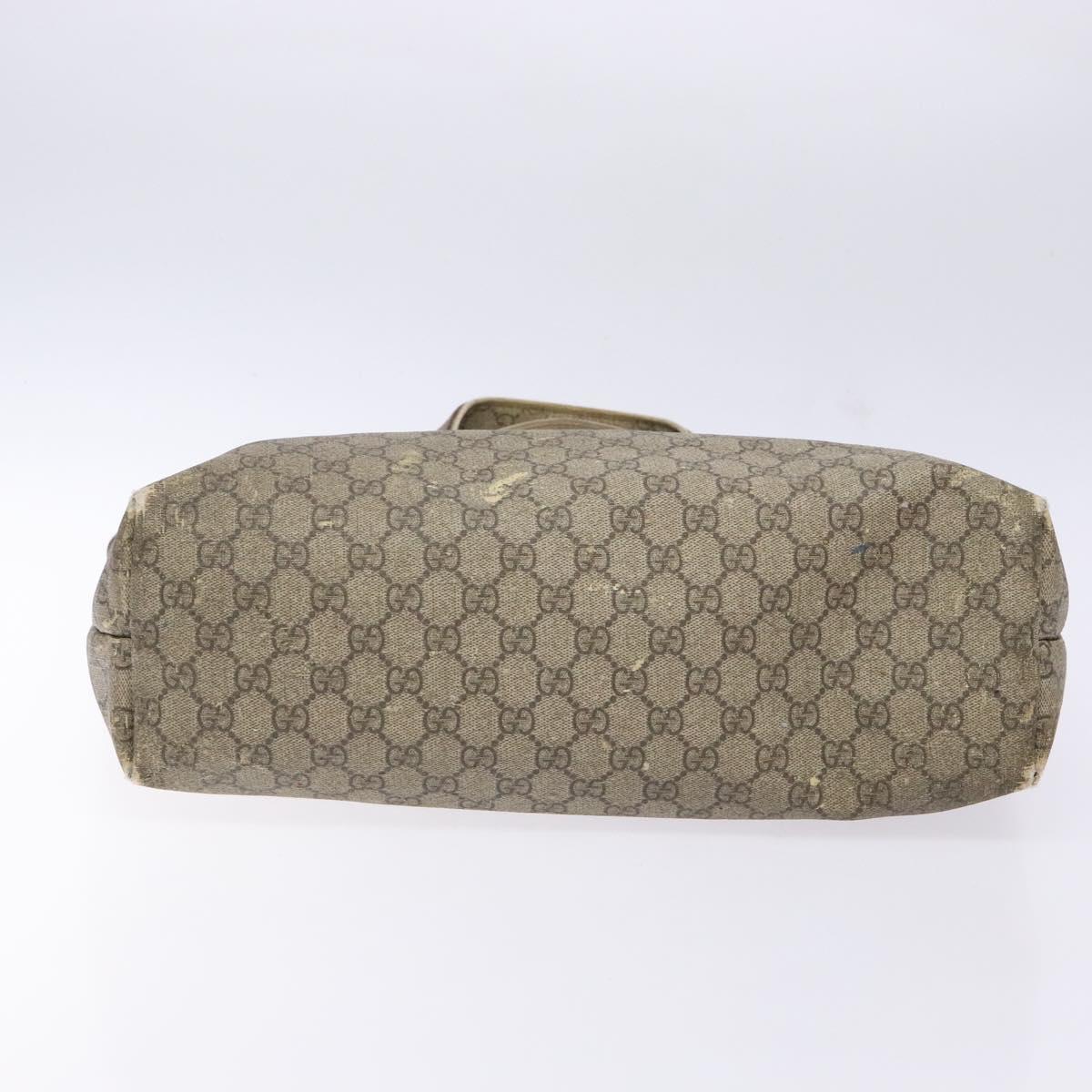 GUCCI GG Supreme Web Sherry Line Tote Bag PVC Beige Red 211134 Auth gh538