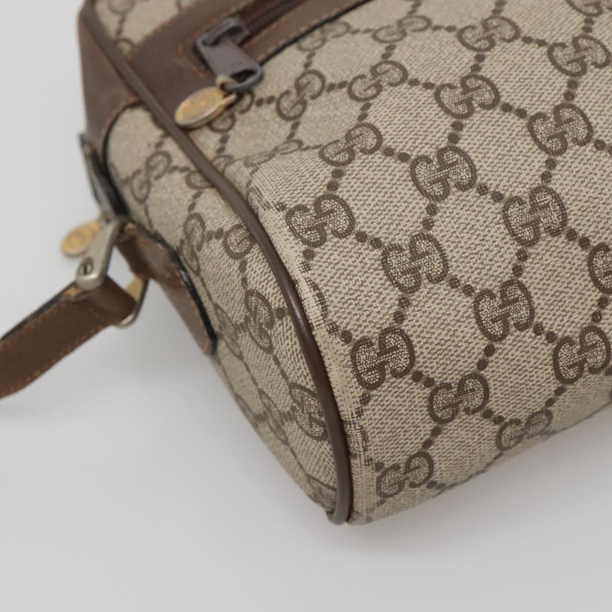 GUCCI GG Supreme Web Sherry Line Shoulder Bag PVC Beige Gold Red Auth gh559