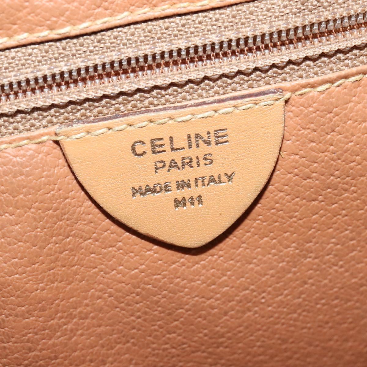 CELINE Macadam Canvas Shoulder Bag PVC Beige Gold Auth gh566