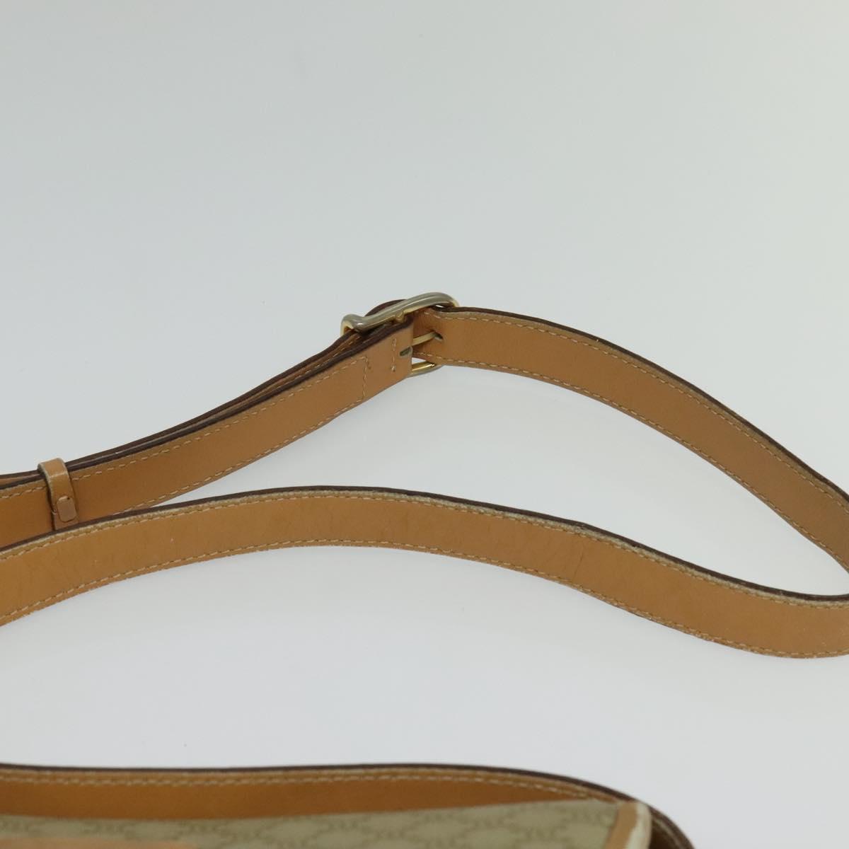 CELINE Macadam Canvas Shoulder Bag PVC Beige Gold Auth gh566