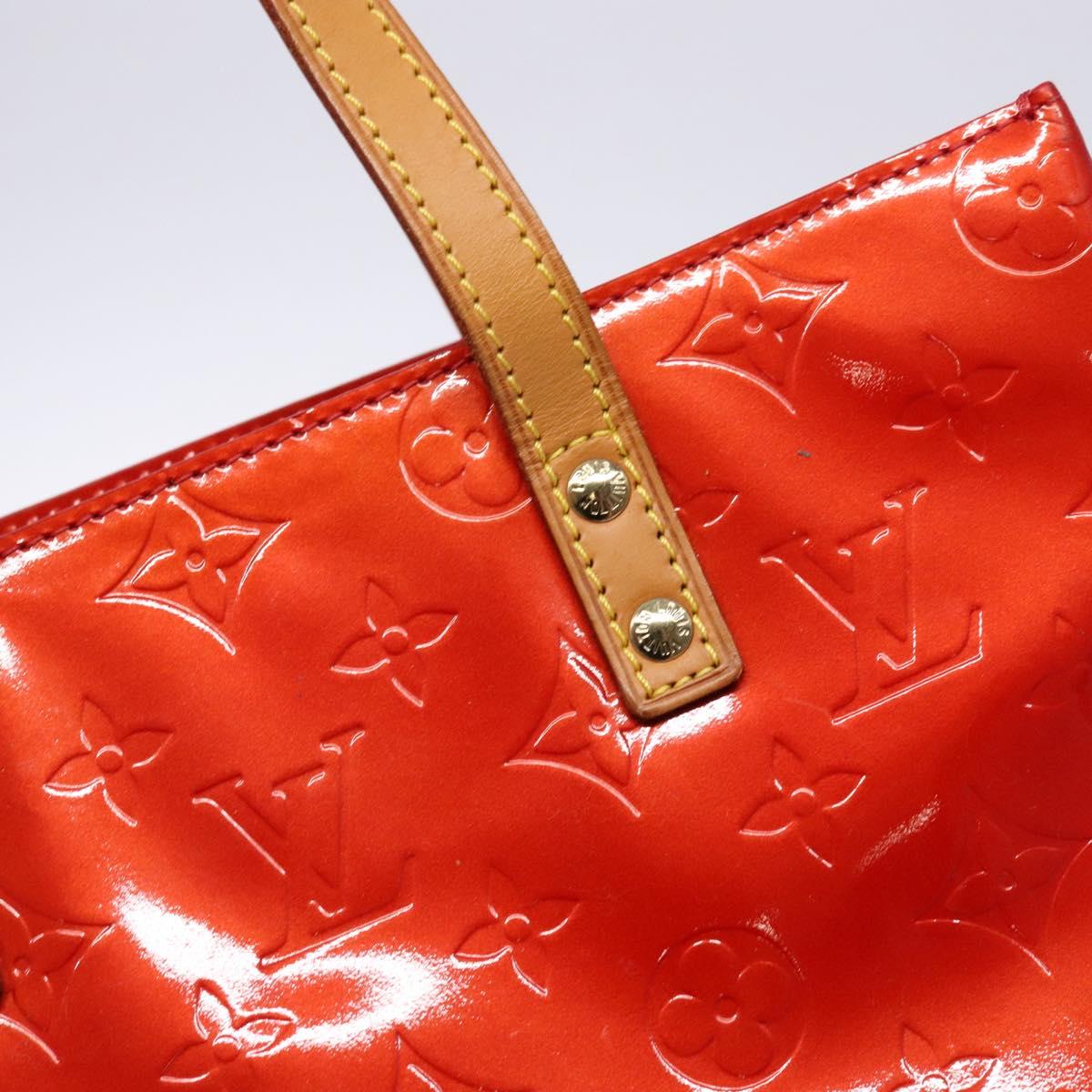 LOUIS VUITTON Monogram Vernis Reade MM Hand Bag Red Rouge M91086 LV Auth gh574