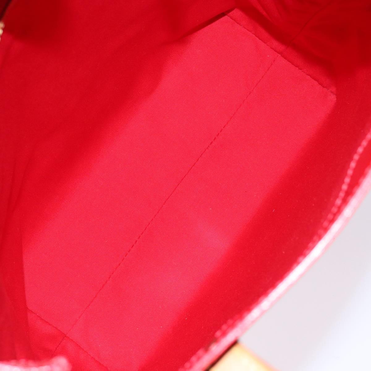 LOUIS VUITTON Monogram Vernis Reade MM Hand Bag Red Rouge M91086 LV Auth gh574
