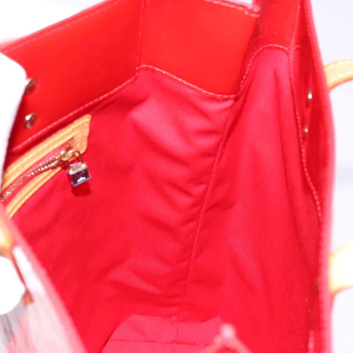 LOUIS VUITTON Monogram Vernis Reade MM Hand Bag Red Rouge M91086 LV Auth gh574