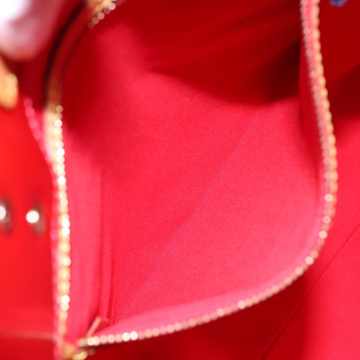LOUIS VUITTON Monogram Vernis Reade MM Hand Bag Red Rouge M91086 LV Auth gh574