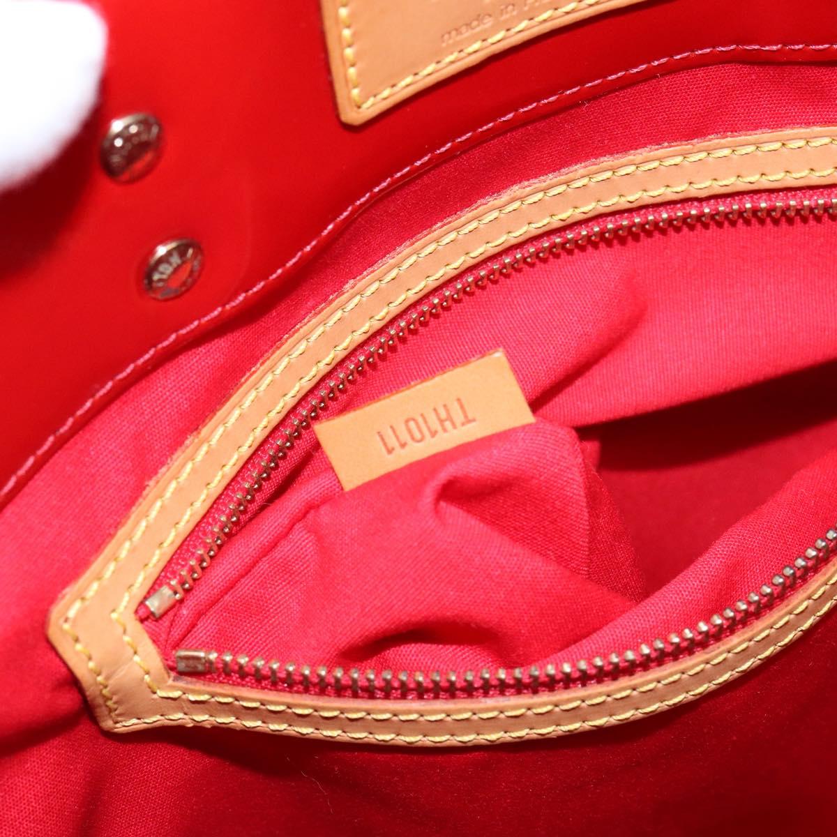LOUIS VUITTON Monogram Vernis Reade MM Hand Bag Red Rouge M91086 LV Auth gh574