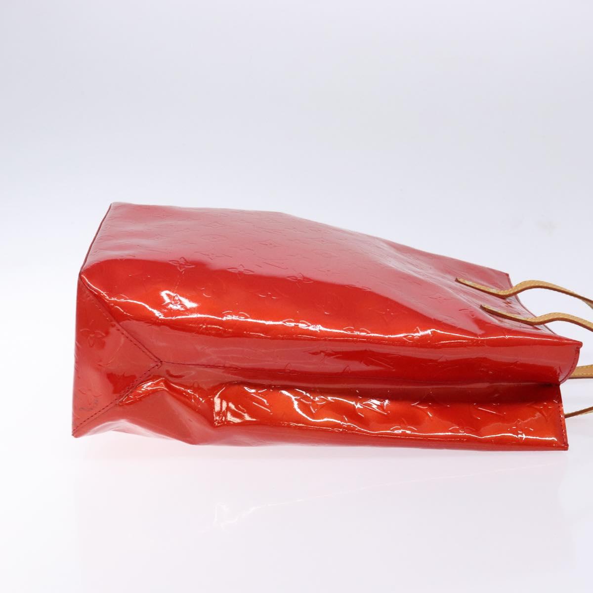 LOUIS VUITTON Monogram Vernis Reade MM Hand Bag Red Rouge M91086 LV Auth gh574