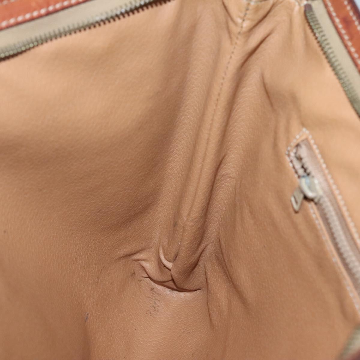 CELINE Macadam Canvas Clutch Bag PVC Leather Brown Auth gh579