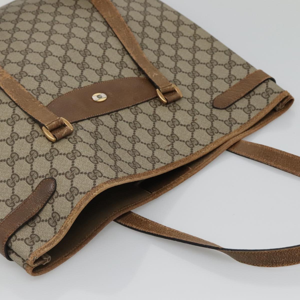 GUCCI GG Supreme Tote Bag PVC Beige Gold 39 02 061 Auth gh588