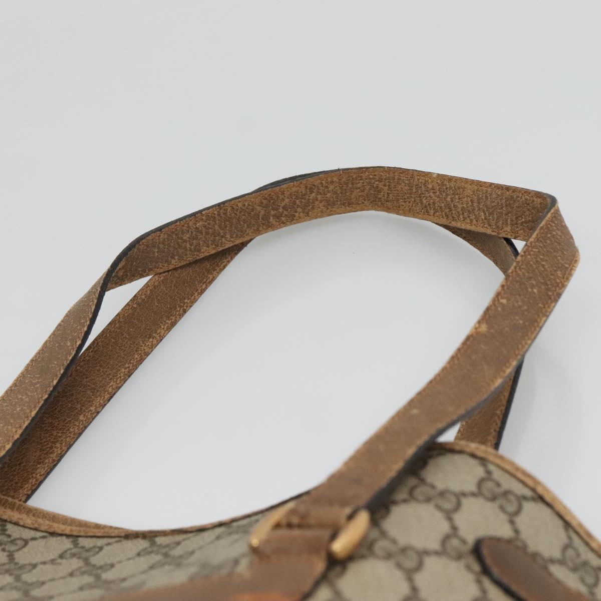 GUCCI GG Supreme Tote Bag PVC Beige Gold 39 02 061 Auth gh588