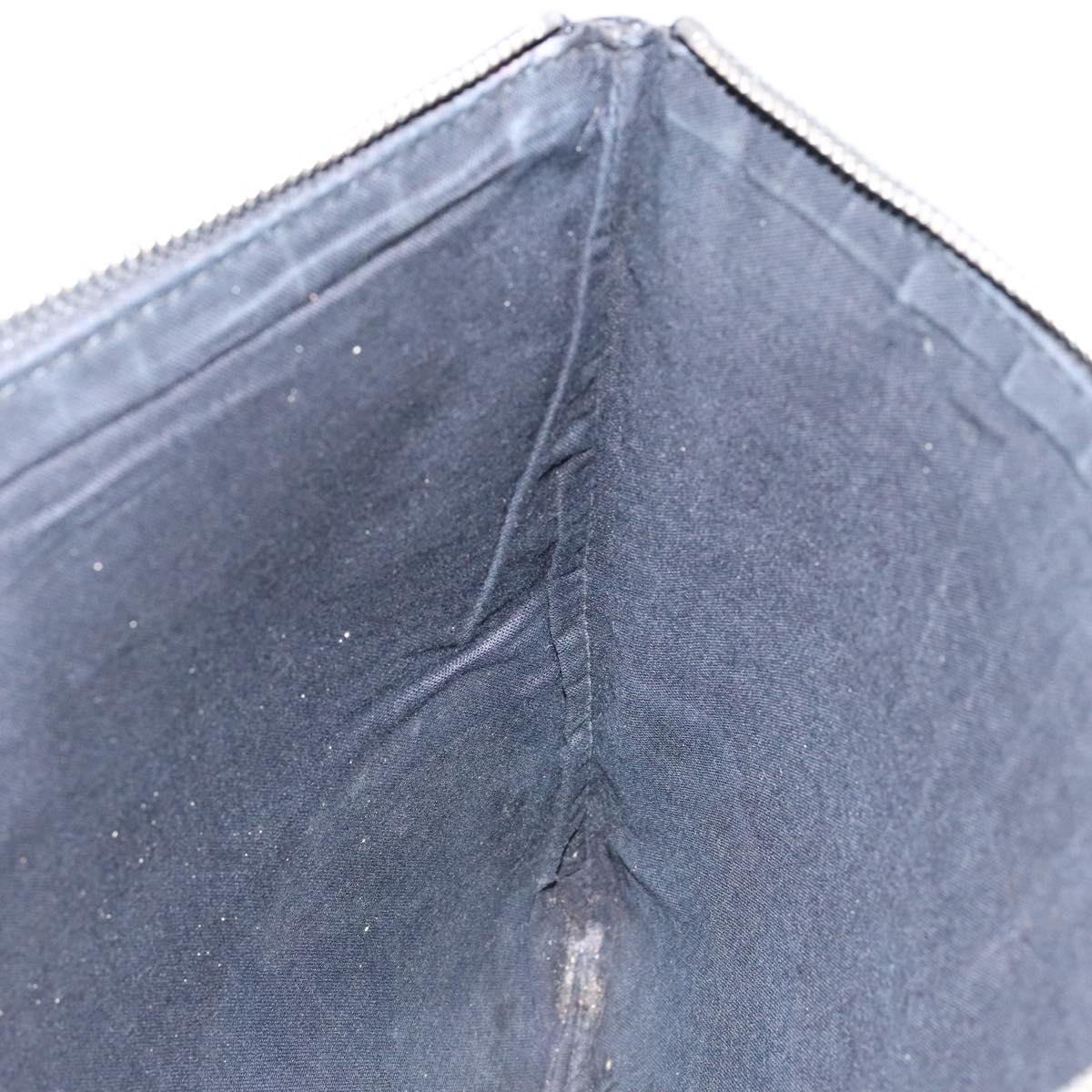BALENCIAGA Clutch Bag Leather Black Silver 485110 Auth gh590