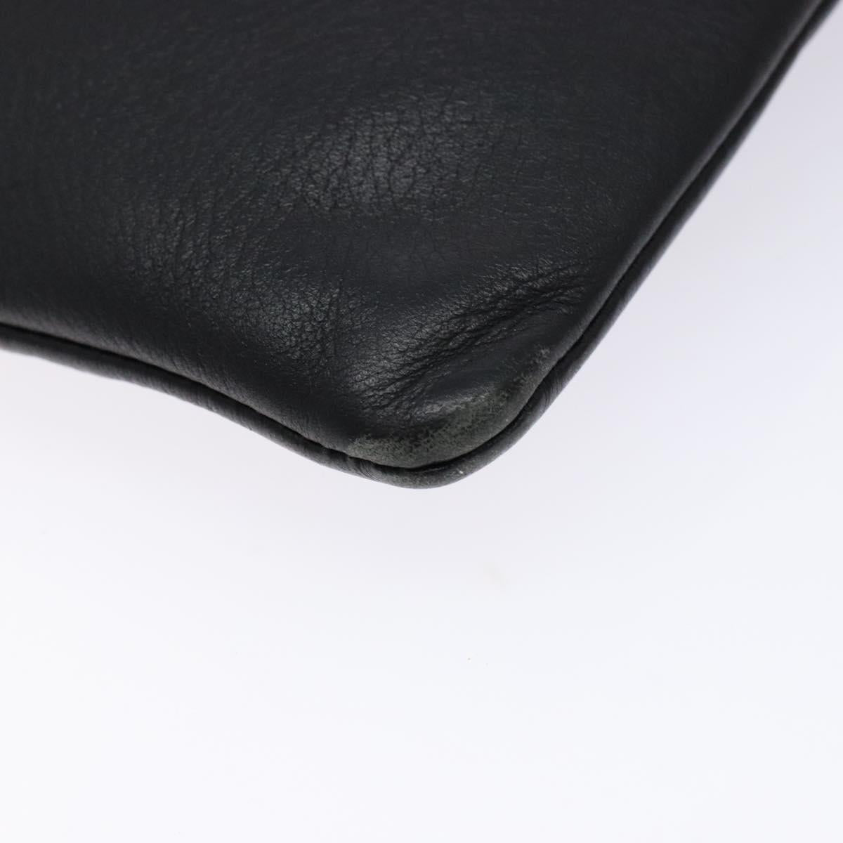 BALENCIAGA Clutch Bag Leather Black Silver 485110 Auth gh590