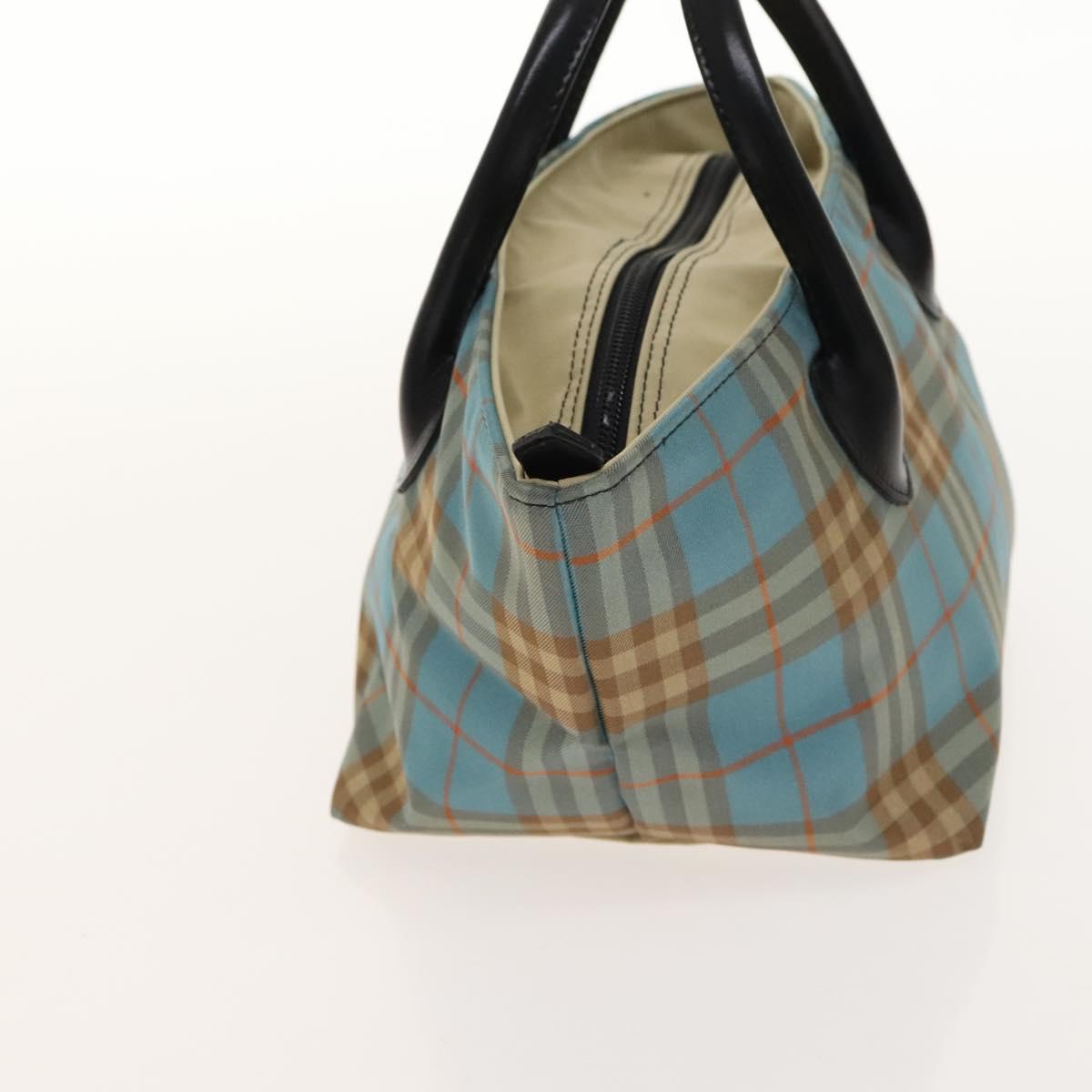 BURBERRY Nova Check Hand Bag Nylon 2Set Black Blue Auth gh596
