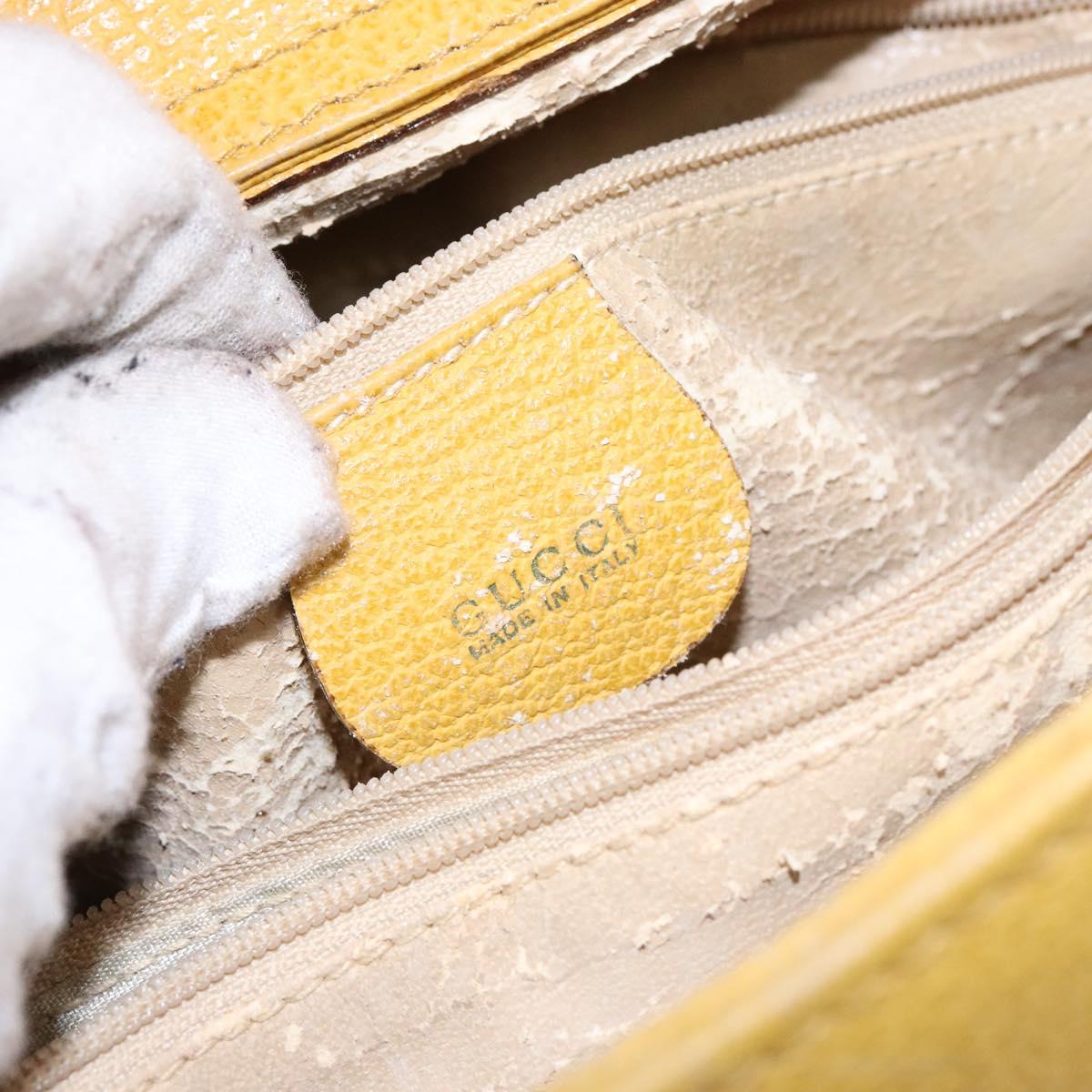 GUCCI Bamboo Hand Bag Suede Leather Yellow Gold 002 2853 0260 0 Auth gh602