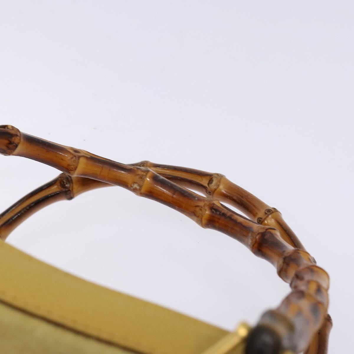 GUCCI Bamboo Hand Bag Suede Leather Yellow Gold 002 2853 0260 0 Auth gh602