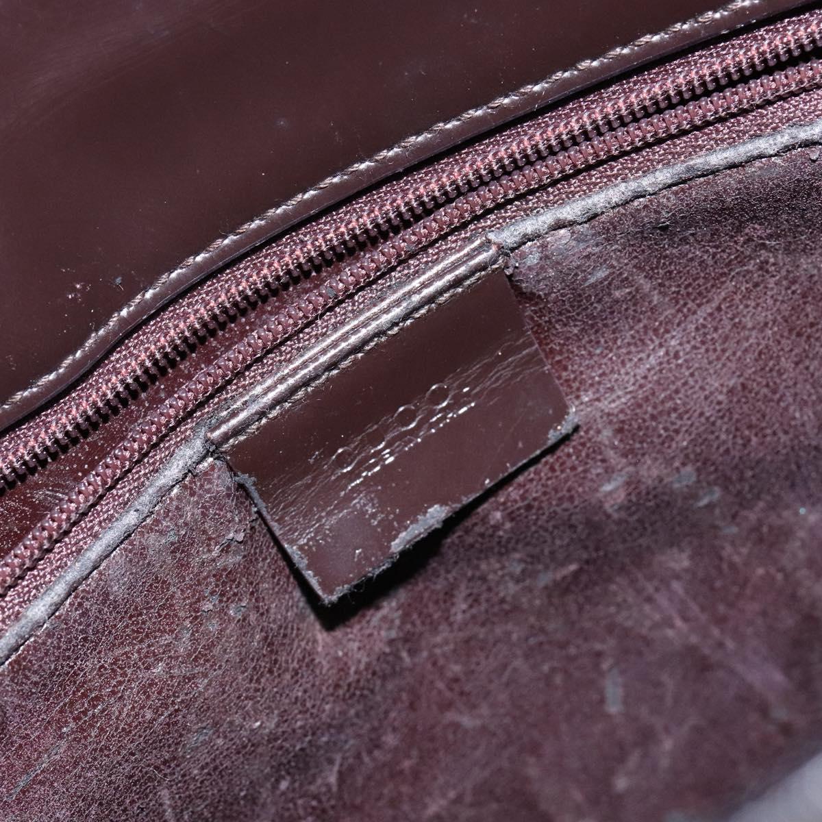 GUCCI Shoulder Bag Patent leather Black Silver Auth gh609