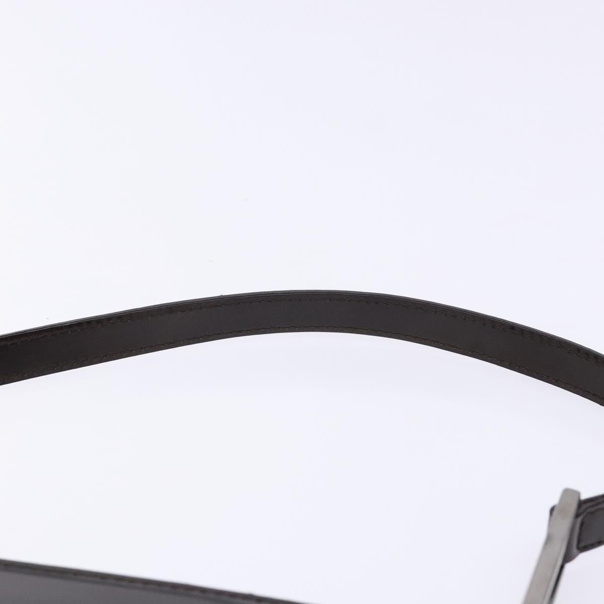 GUCCI Shoulder Bag Patent leather Black Silver Auth gh609