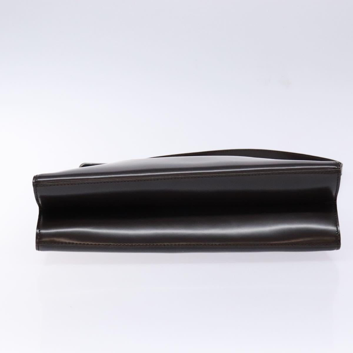 GUCCI Shoulder Bag Patent leather Black Silver Auth gh609