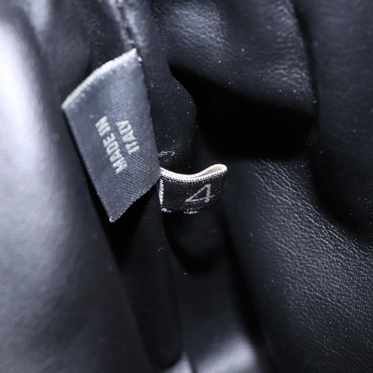 BALLY Hand Bag Leather Gray Gold Auth gh611