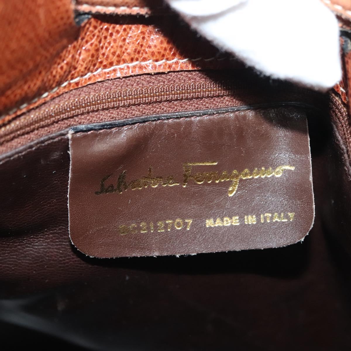 Salvatore Ferragamo Shoulder Bag Leather Brown Auth gh614
