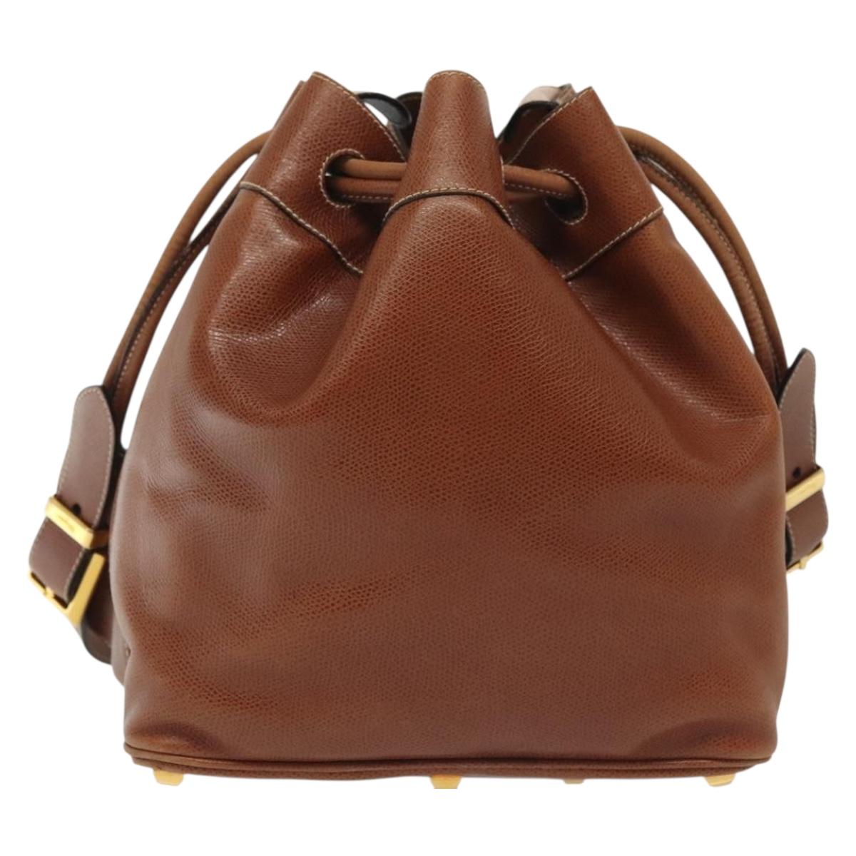 Salvatore Ferragamo Shoulder Bag Leather Brown Auth gh614