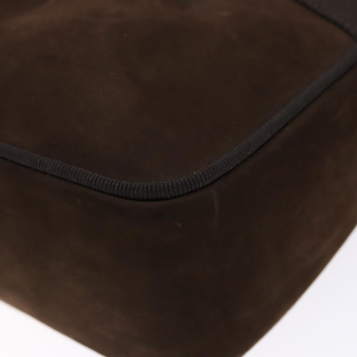 Salvatore Ferragamo Vala Shoulder Bag Suede Brown Gold Auth gh619