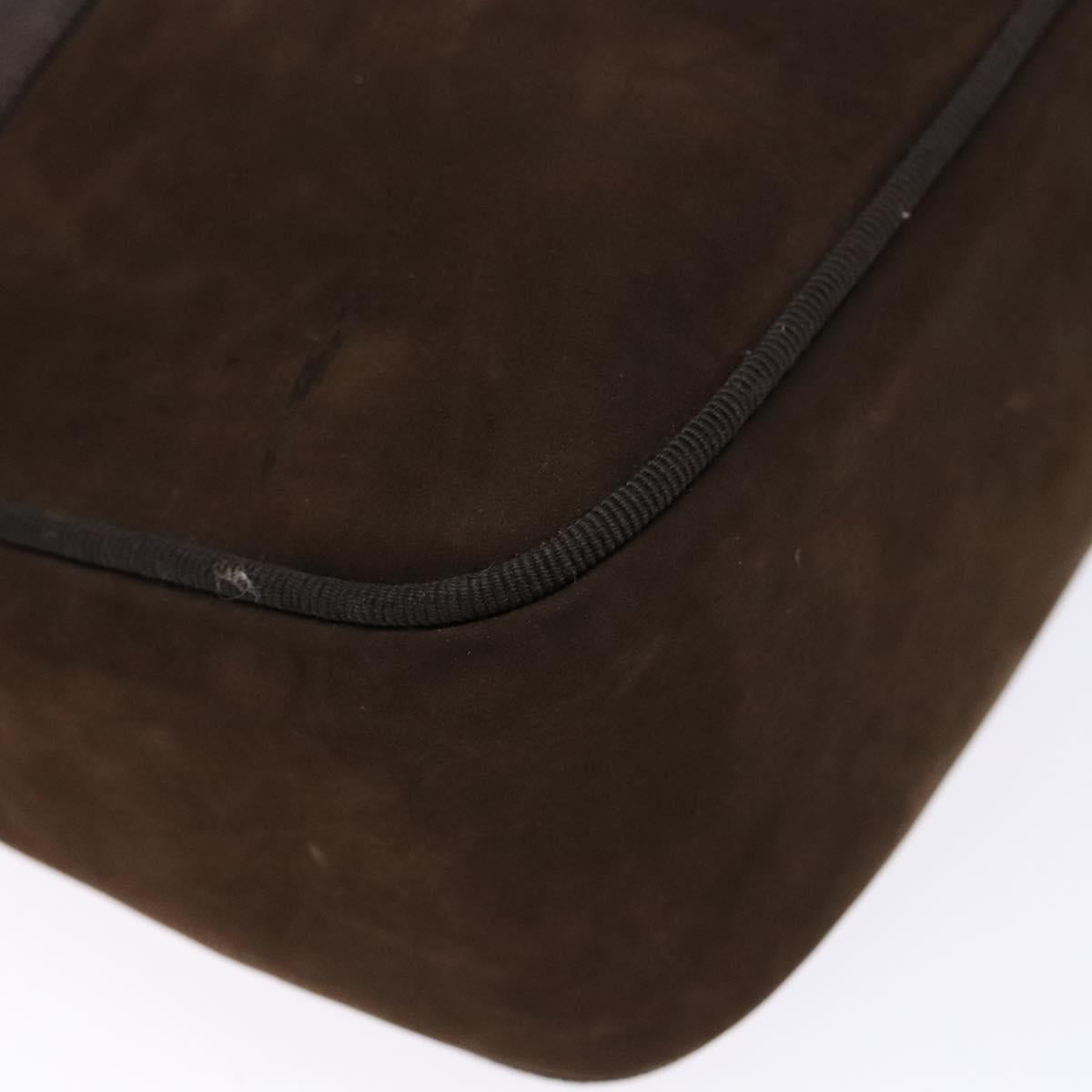 Salvatore Ferragamo Vala Shoulder Bag Suede Brown Gold Auth gh619