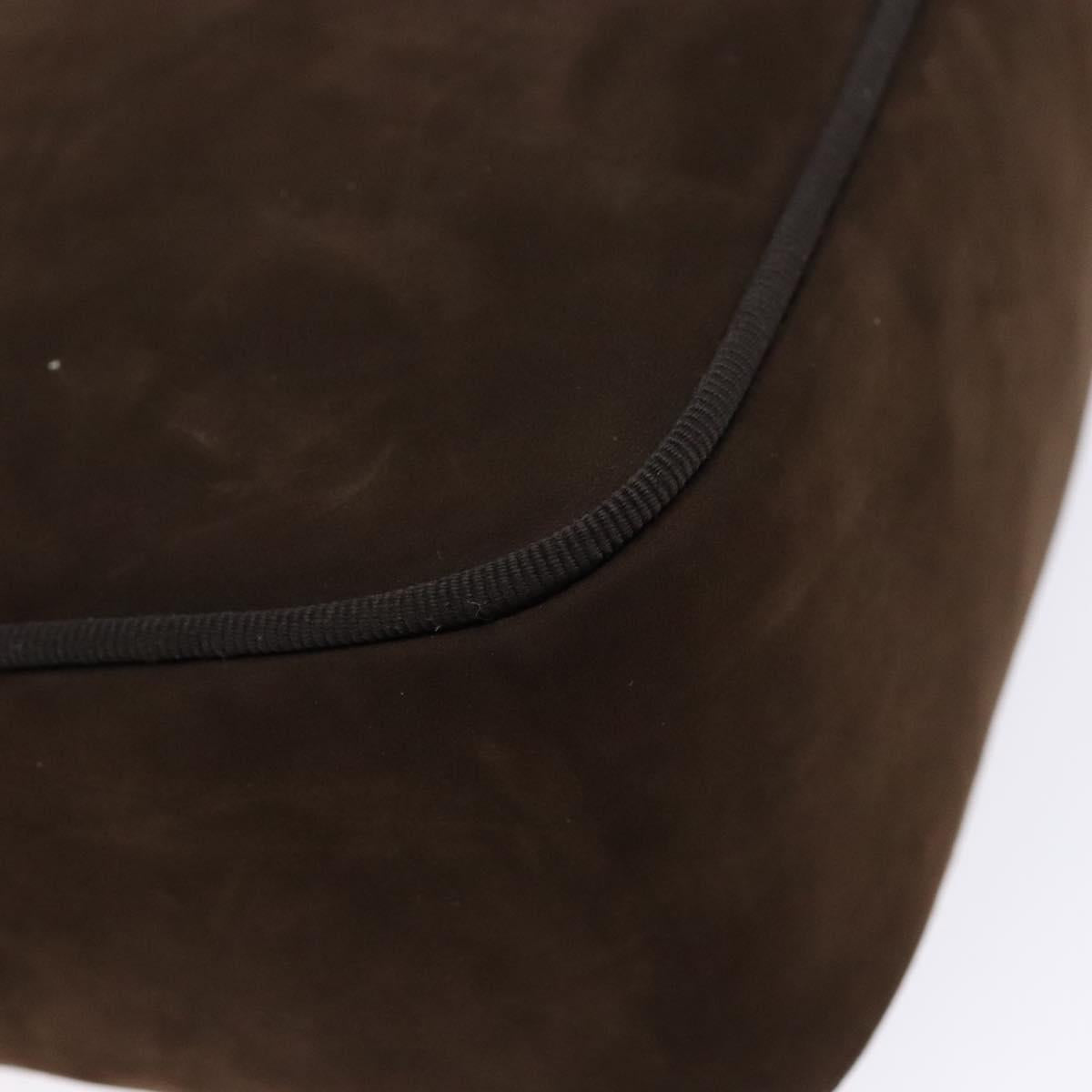 Salvatore Ferragamo Vala Shoulder Bag Suede Brown Gold Auth gh619
