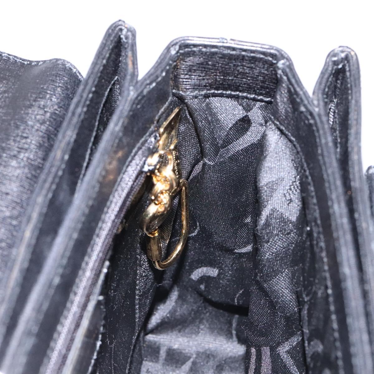 Salvatore Ferragamo Hand Bag Leather 2way Black Gold Auth gh621