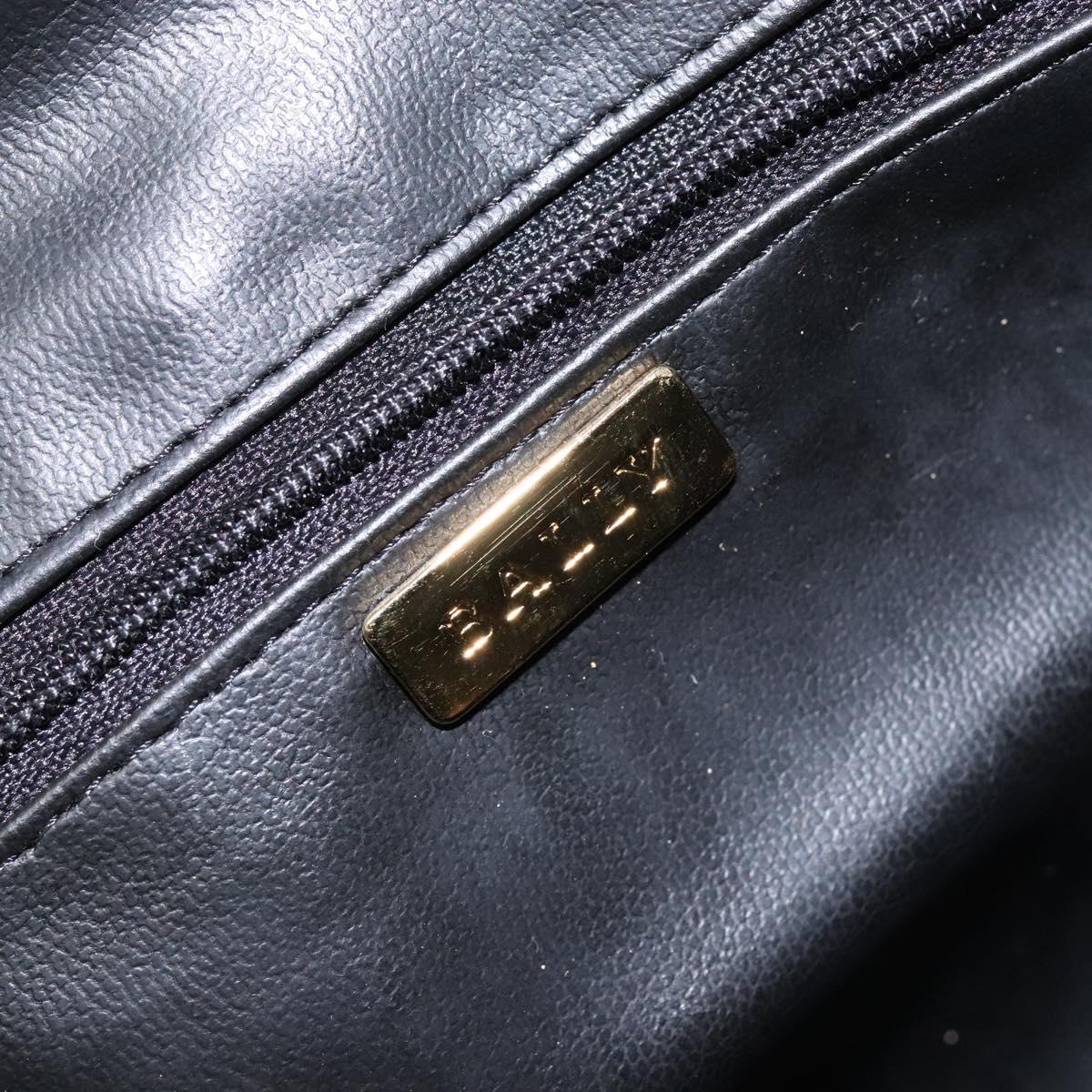 BALLY Quilted Hand Bag Leather 2way Gold Black Auth gh622