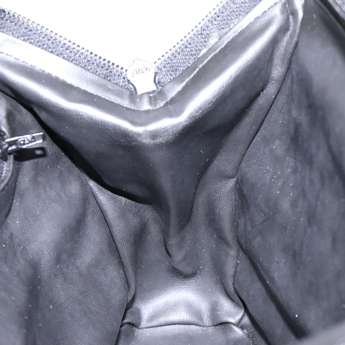 BALLY Quilted Hand Bag Leather 2way Gold Black Auth gh622