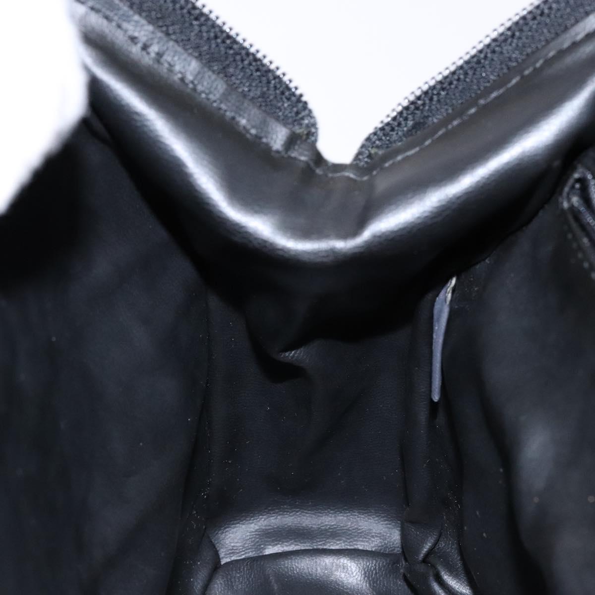 BALLY Quilted Hand Bag Leather 2way Gold Black Auth gh622