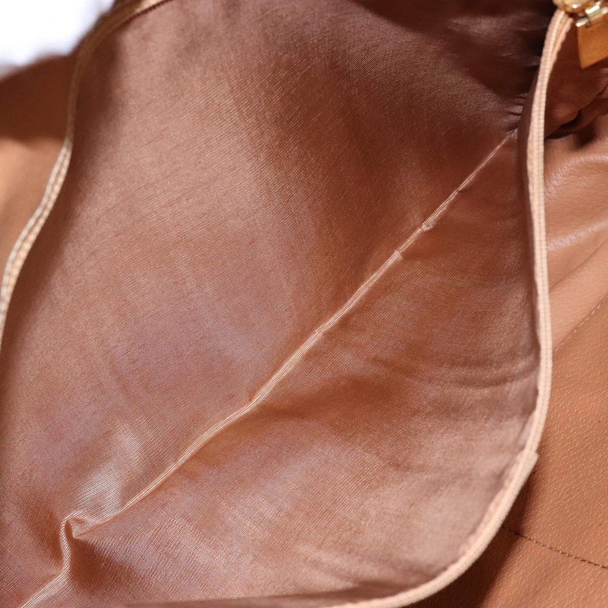 CELINE Macadam Canvas Hand Bag PVC Beige Gold Auth gh636