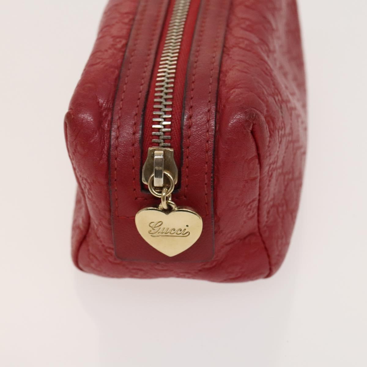 GUCCI GG Canvas Pouch Leather 3Set Beige Red Auth gh650