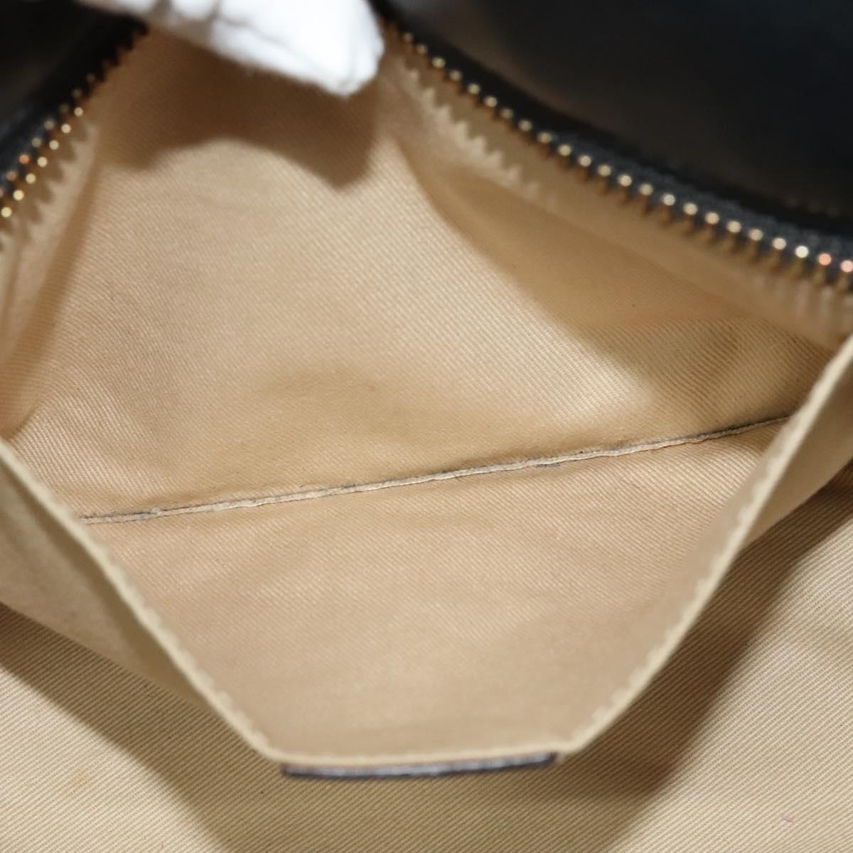 Chloe Shoulder Bag Leather Black Gold Auth gh654